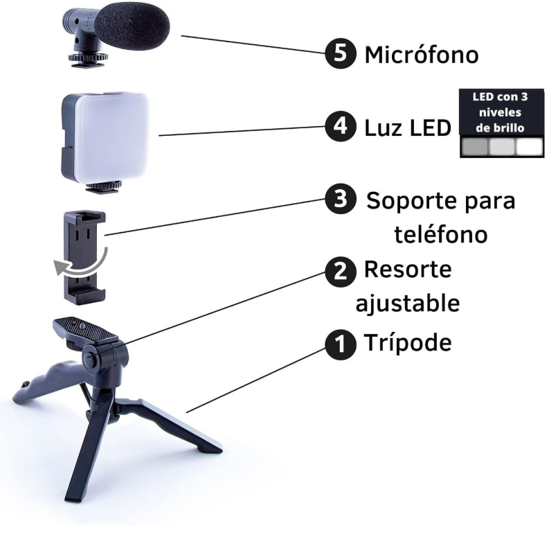 Set grabacion movil 3 en 1 -  LUXIOTECH™