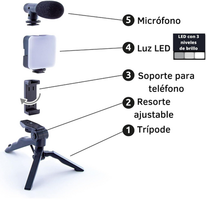 Set grabacion movil 3 en 1 -  LUXIOTECH™